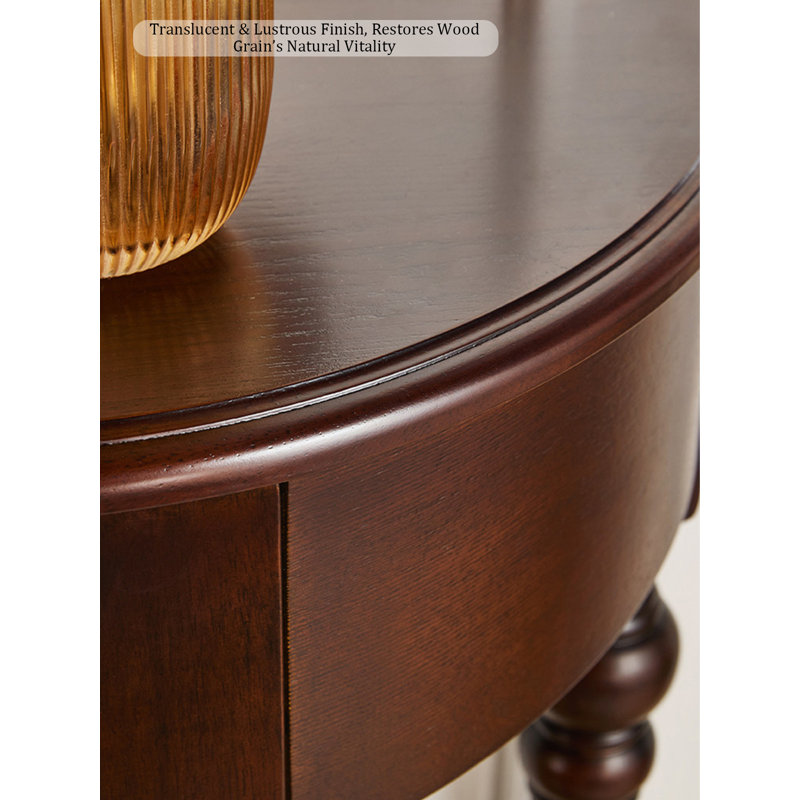 Table de rangement rétro à demi-tour à pieds fuselés rétro pour décor de salon de vestibule, 35.83" H x 35.43" W x 11.02" D