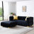 Luna, Channel-Back Velvet Sofa with Ottoman-1192313526