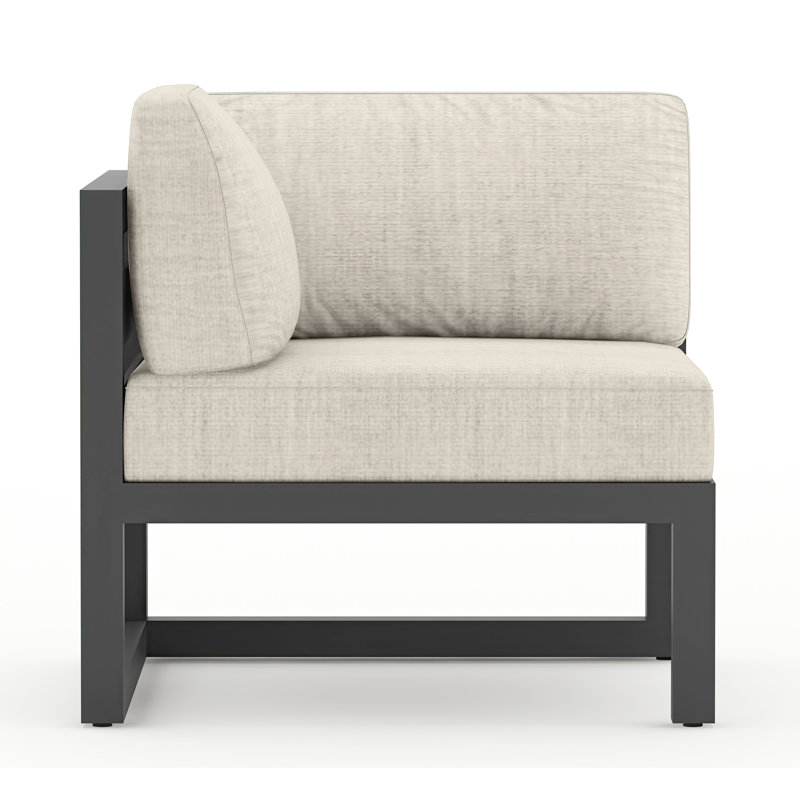 Avion Outdoor Corner Wedge Lounge Chair, Cast Silver Sunbrella®, Slate