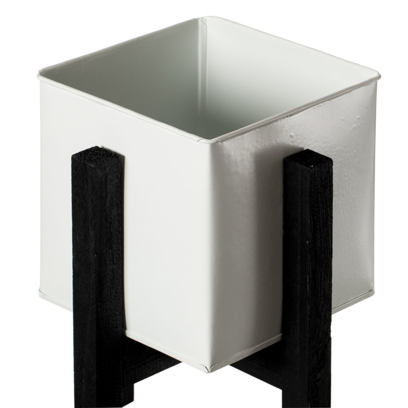 Pot à fleurs en bois Eular, H 10,25 po x l 6 po x P 6 po