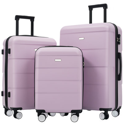 Hardshell Luggage Sets 3 Piece Double Spinner Wheels Suitcase with Handle Password Lock, Lightweight 20"+24"+28" Luggages, Luggage