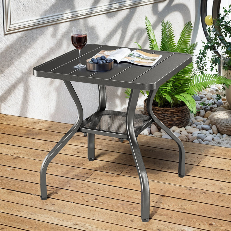 Vauclain Square Metal Outdoor Side Table