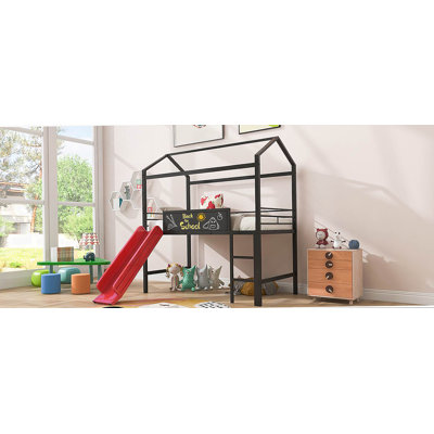 Lit mezzanine en métal avec glissade Aneesaa