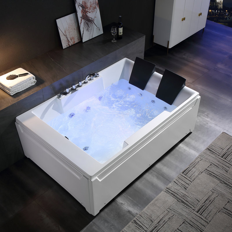 72 po X 48 po Baignoire tourbillon en alcôve gauche