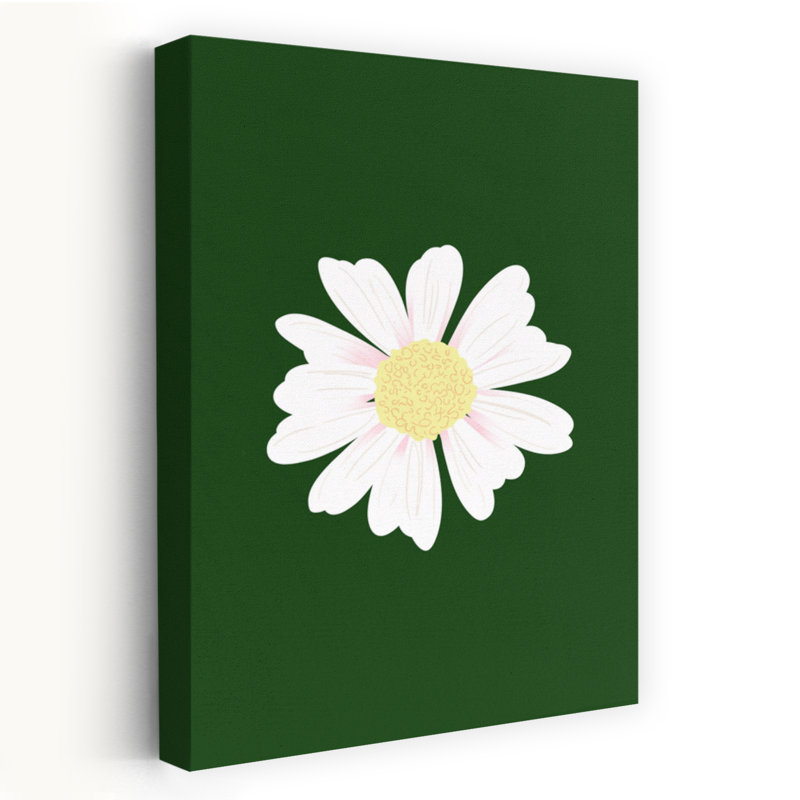 Art floral mural marguerite blanche, H 60 po x l 40 po