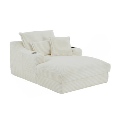Canapé à compression rembourré moderne et confortable de 47,24 pouces avec une conception de coussin unique, chaise longue pour salon, chambre à coucher, appartement, bureau, blanc