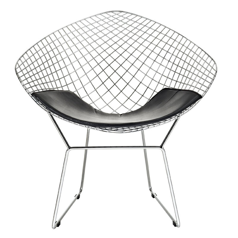 Silver Diamond Chair, White
