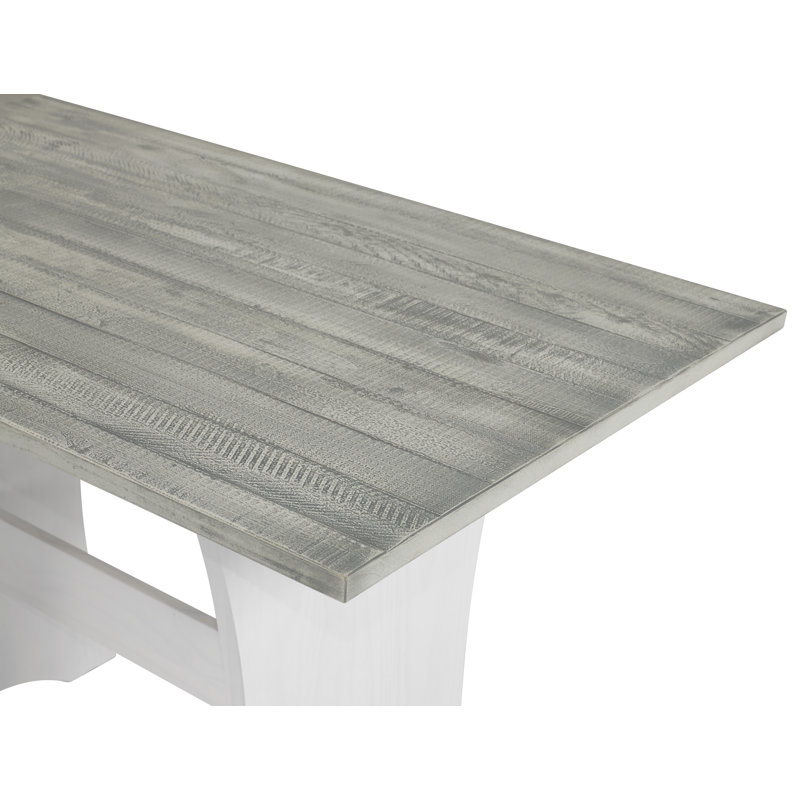 Alleris 6 - Person Pine Trestle Dining Set, White/Gray
