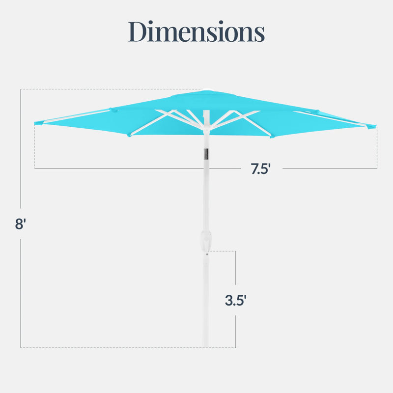 Parasol de marché pour terrasse 7,5 pi, Bleu ciel