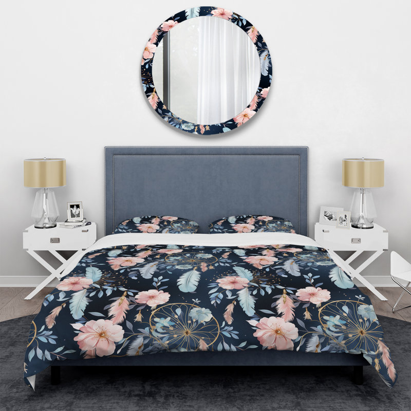 Literie à motif bohème Ethereal Dreamcatchers, Housse de couette pour très grand lit et 2 très