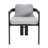 Pula Patio Outdoor Aluminum Dining Chair, Set Of 2, Black Finish With Grey Cushion-1523884340