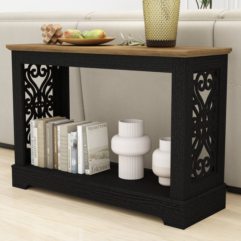 Korbin 42'' Console Table, Black Oak/Knotty Oak