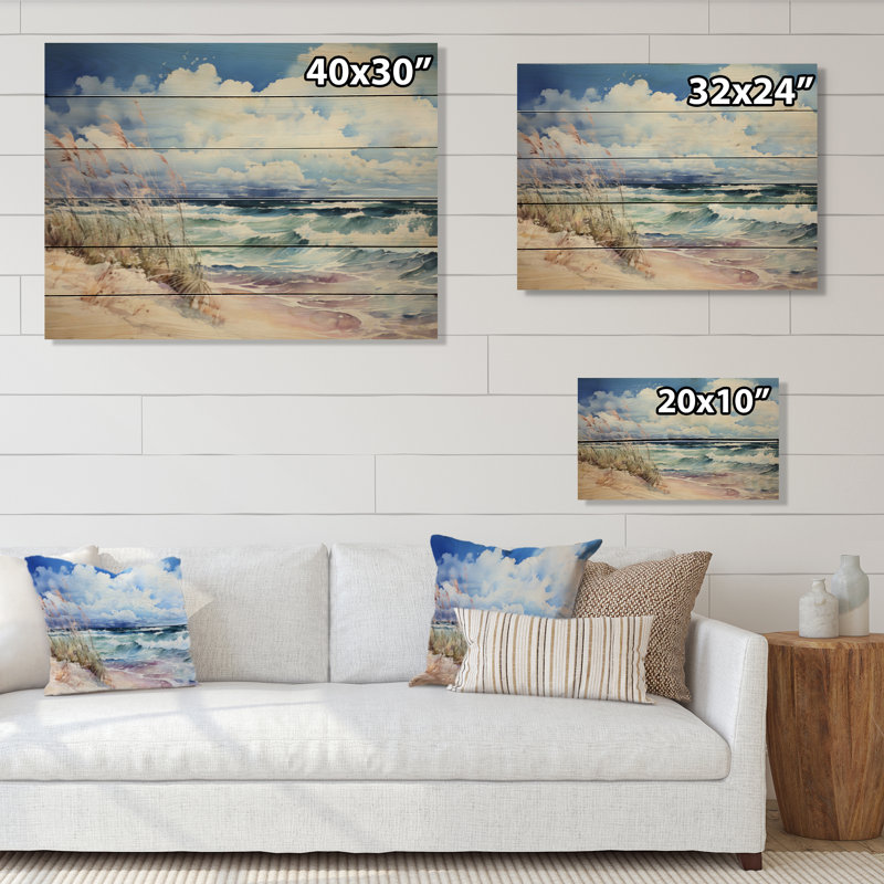 «Beach Grass Landscape I» sur bois, H 30 po x l 40 po x P 0,78 po
