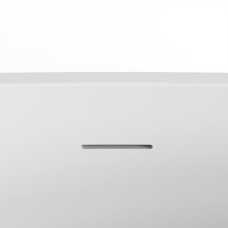 Baignoire de trempage autoportante ovale 66,9 pouces à surface solide blanc mat, Matte White