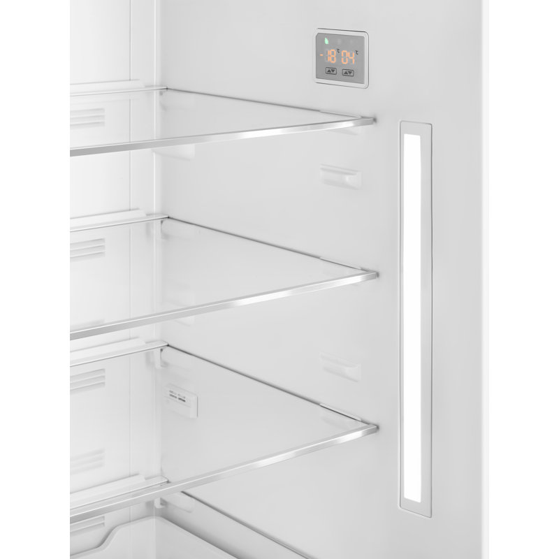 SMEG Portofino 27.7" Bottom Freezer Refrigerator 16.26 cu. ft., Right Handed, Stainless Steel