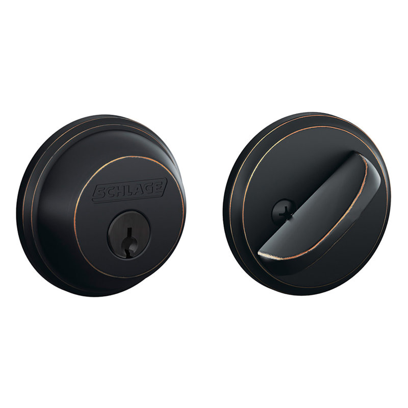Single Cylinder Deadbolt, Aged Bronze, Yes