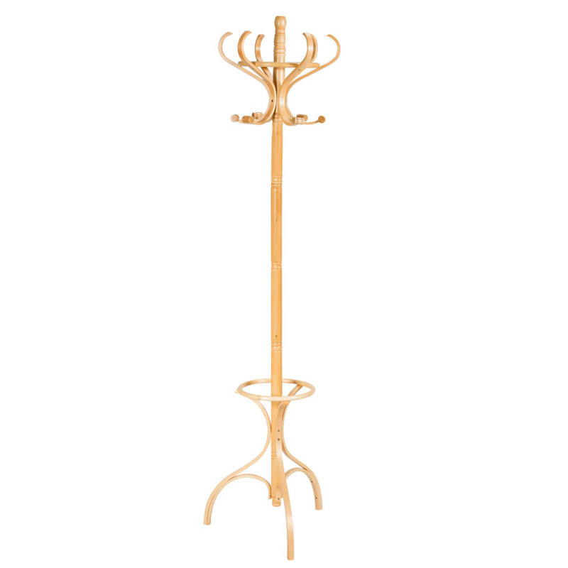 Mims Solid Wood Freestanding Coat Rack, Ecru