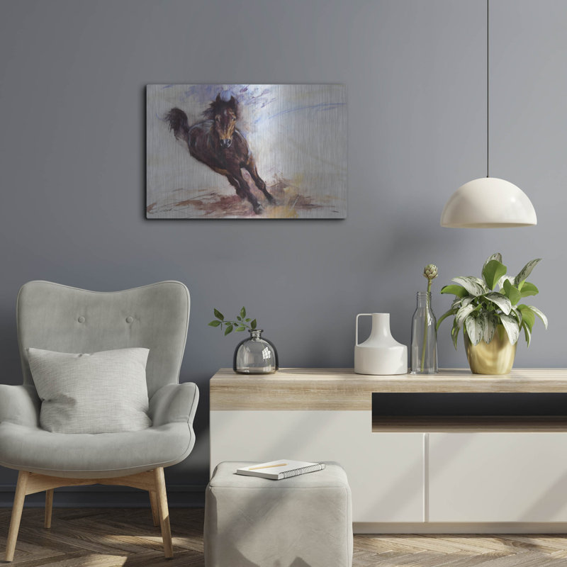 «Horse s'amusant» par Robert Campbell, H 16 po x l 24 po