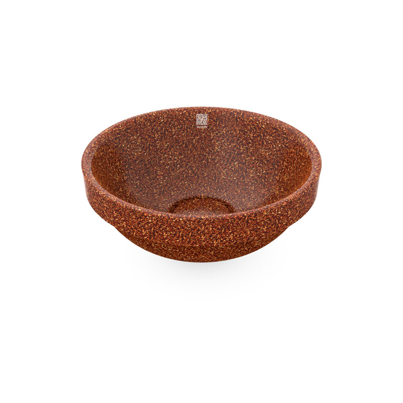 Woodio Soft40 15.748'' Wood Circular Bathroom Sink, Clay