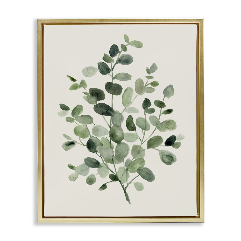 Feuilles d'herbes tachetées, Cadre flottant métallique doré, H 21 po x l 17 po
