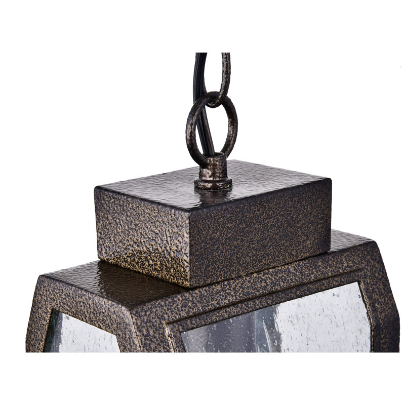 Luminaire suspendu rectangulaire à 1 lumière Abram, Or antique