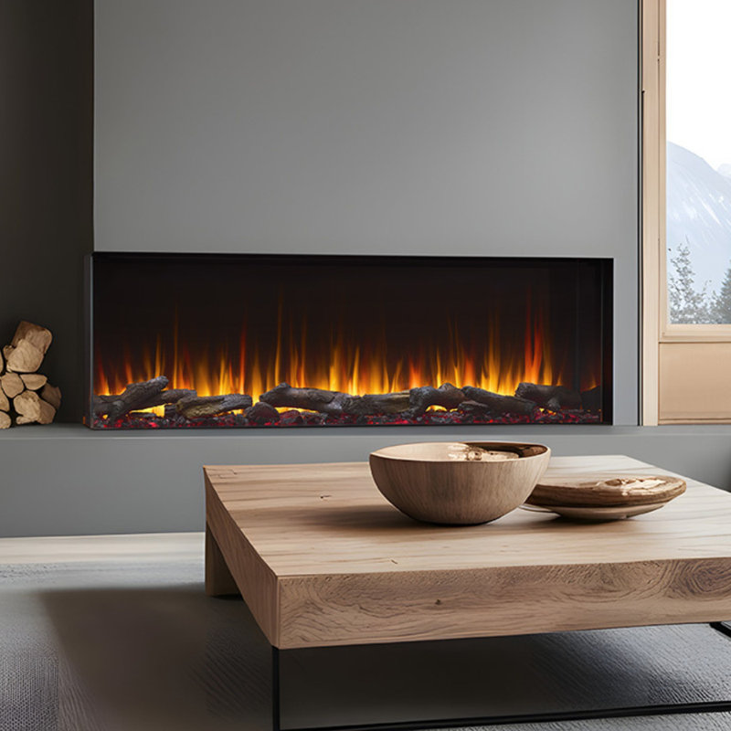 SimpliFire Triton Multi-View Smart Linear Electric Fireplace, 26.68" H x 65.31" W x 12.43" D