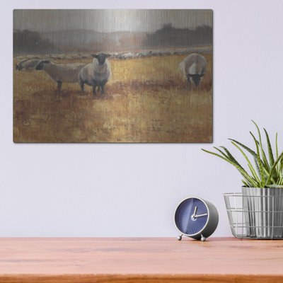 «Grazing At Sunset 1» par Ethan Harper, art mural en métal