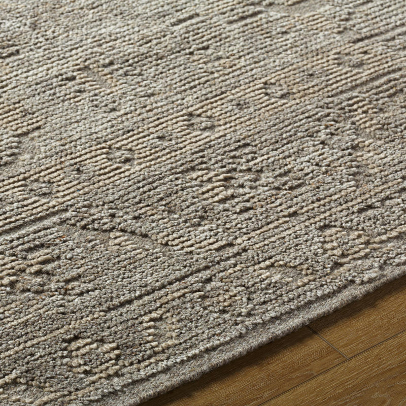 Kimberly Hand Knotted Wool Oriental Area Rug in Beige, Rectangle 10' x 14'