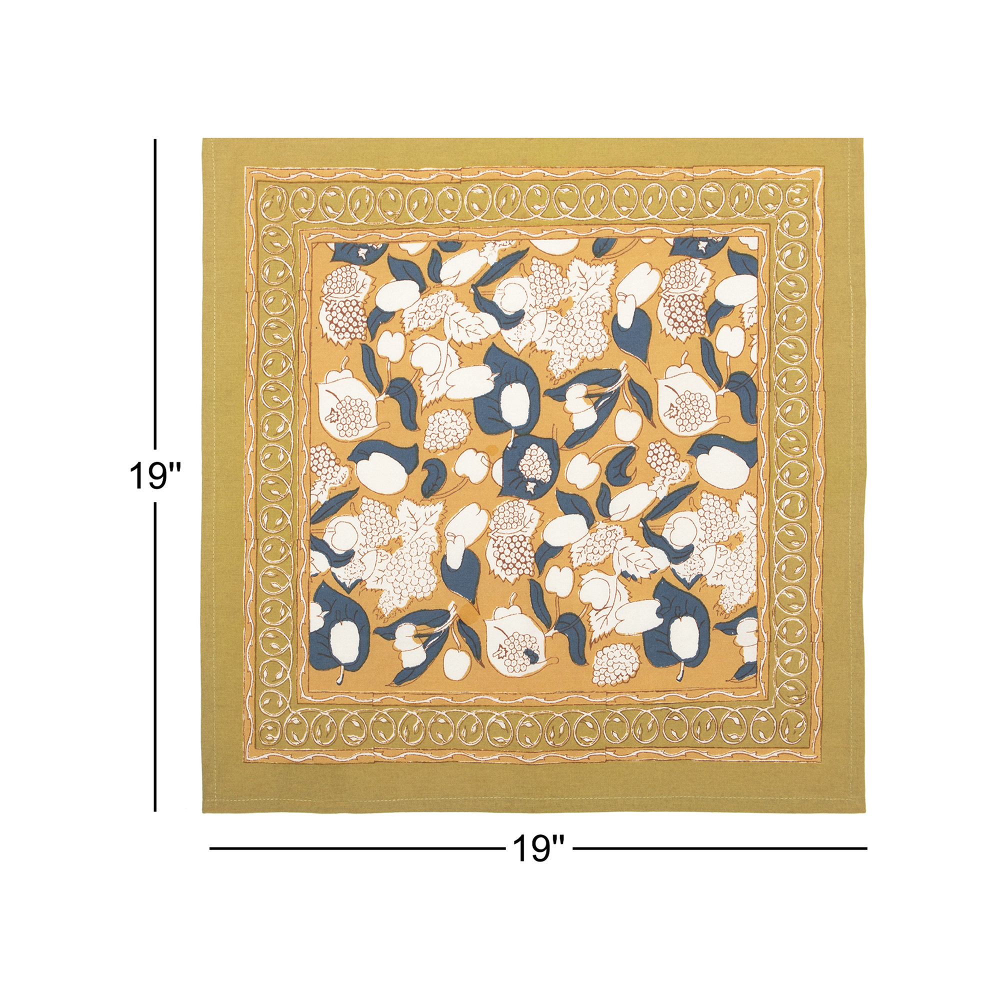 Bryssa Napkin 19" x 19", Mustard/Blue