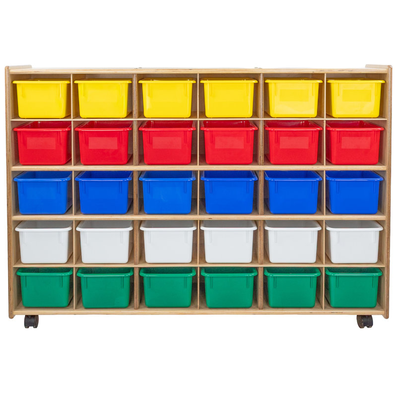 Casier avec bacs Contender, Assemblé avec roulettes, Couleurs assorties