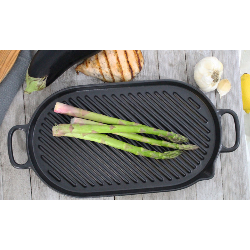 Enameled Cast Iron Grill Pan / Griddle Set, Medium