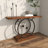 Crider Wood Wide Slatted Top Bike Brown Console Table with Dual Wheel Frame and Tiered Base