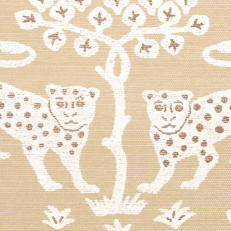 Papier peint sisal Woodland Leopard, Gruau