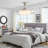  42" Retractable Ceiling Fan With Dimmable LED Light, Remote, 6-Speed Reversible Motor Fan
