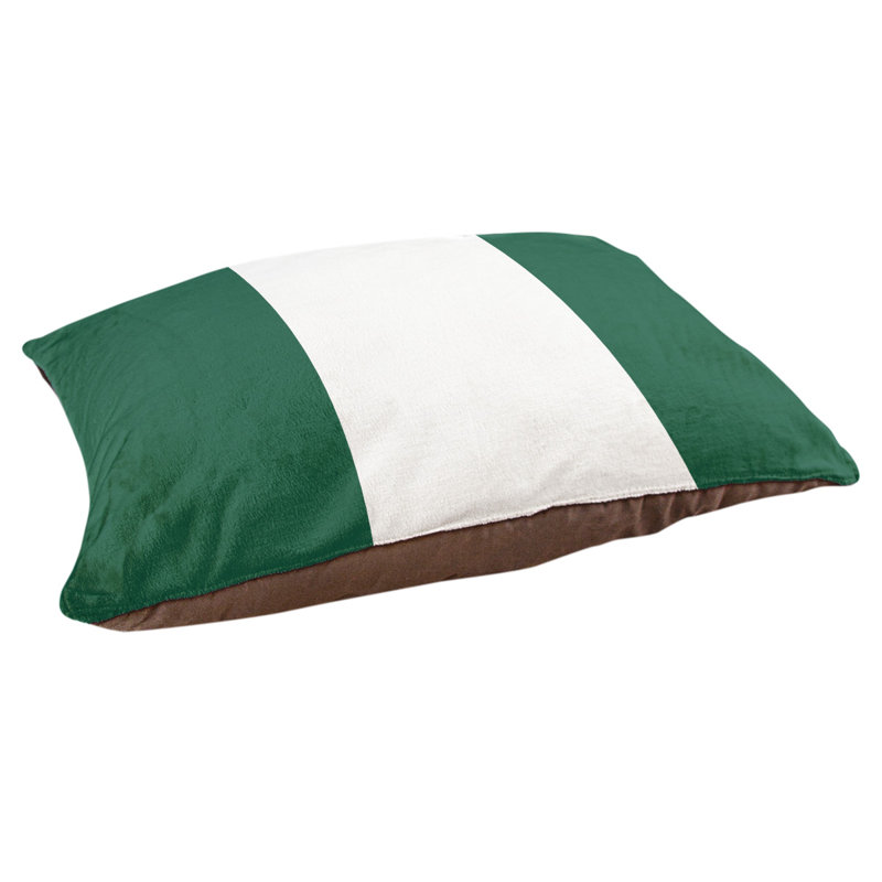 Coussin d'intérieur New York, Grand (l 50 po x P 40 po x H 7 po), Vert / blanc