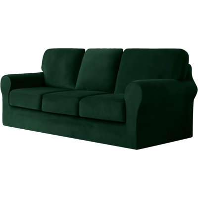 Sofa Cover With Separate Seat Cushions And Backrests Stretch Velvet Sofa Slipcover Couch Covers Furniture Protector Split Combined (3-Seat Set 7 PCS)