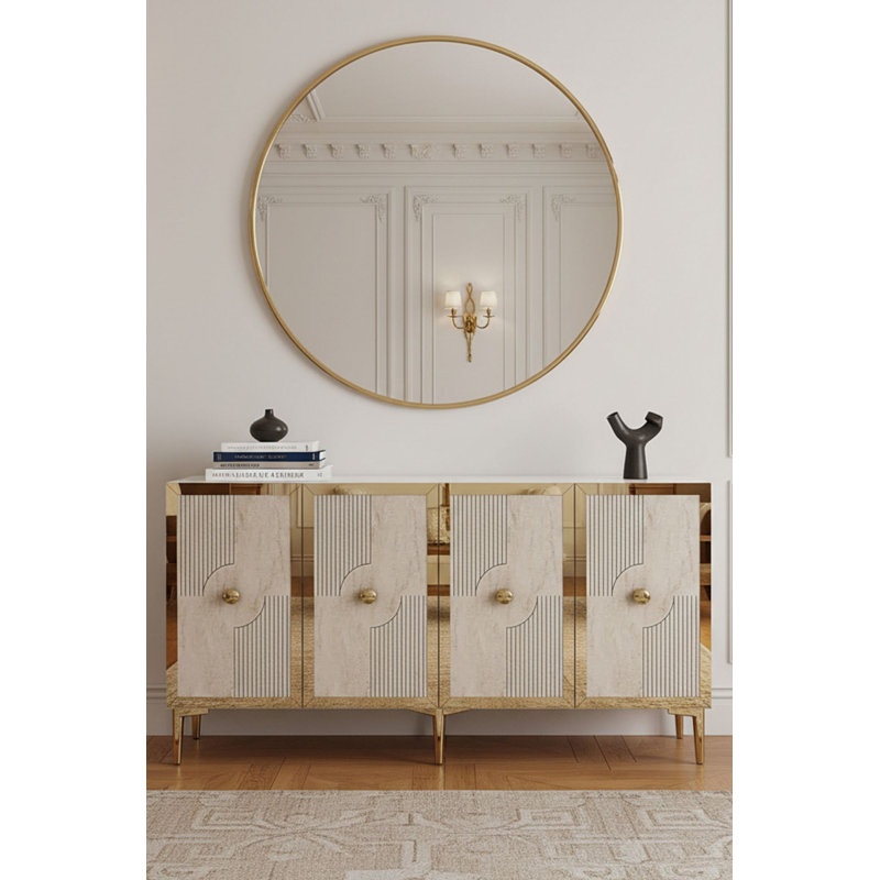 Console, Beige/Gold