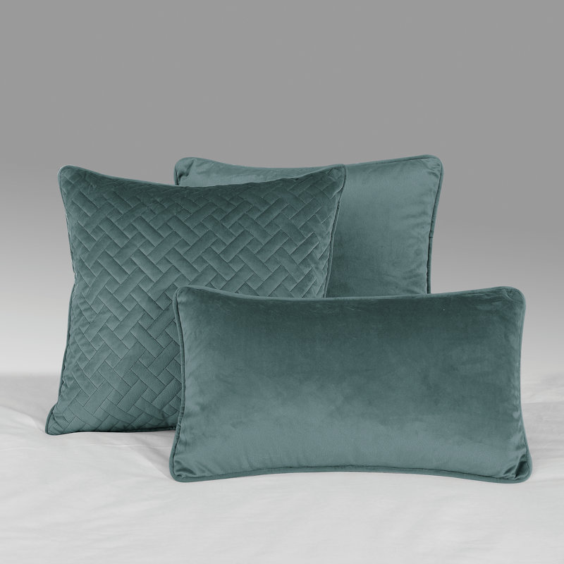 Ariel Square Throw Pillow Cover, Teal