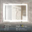 Miroir de salle de bain 48 po x 36 po à DEL - brouillard, éclairage personnalisable, prêt pour le maquillage, lumières à intensité variable pour la salle de bain avec fonction de changement de couleur, installation de toilettage-261313126