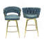 Ensemble de 2 tabourets de bar en suède tissé-1732777065