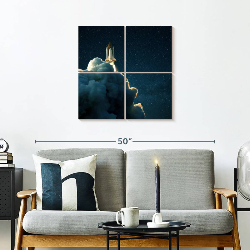 Oberle Starry Space Shuttle Launch, 26" H x 26" W