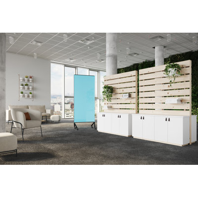 Mobile Glassboard Freestanding Glass Reversible Large - 6' - 8' Glass Board