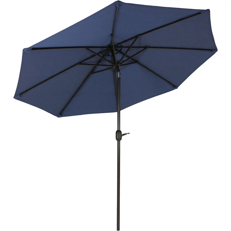 Parasol de marché uni 9 pi Nichoel, Bleu marine