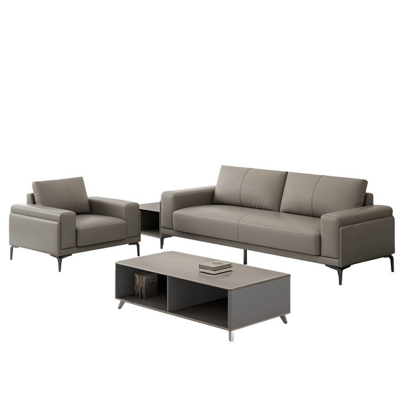 Modern French sofa and tea table set, Faux Leather