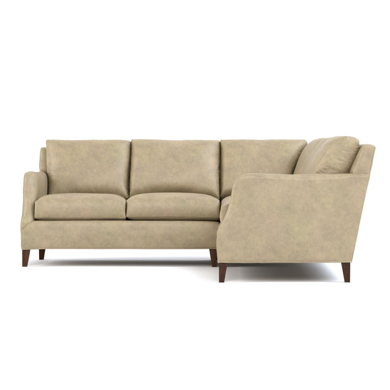 Harper Leather Sectional, Alameda Stonewash Genuine Leather