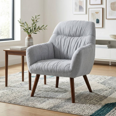 30.31" Wide Stitch-Tufted Linen Blend Upholstered Armchair