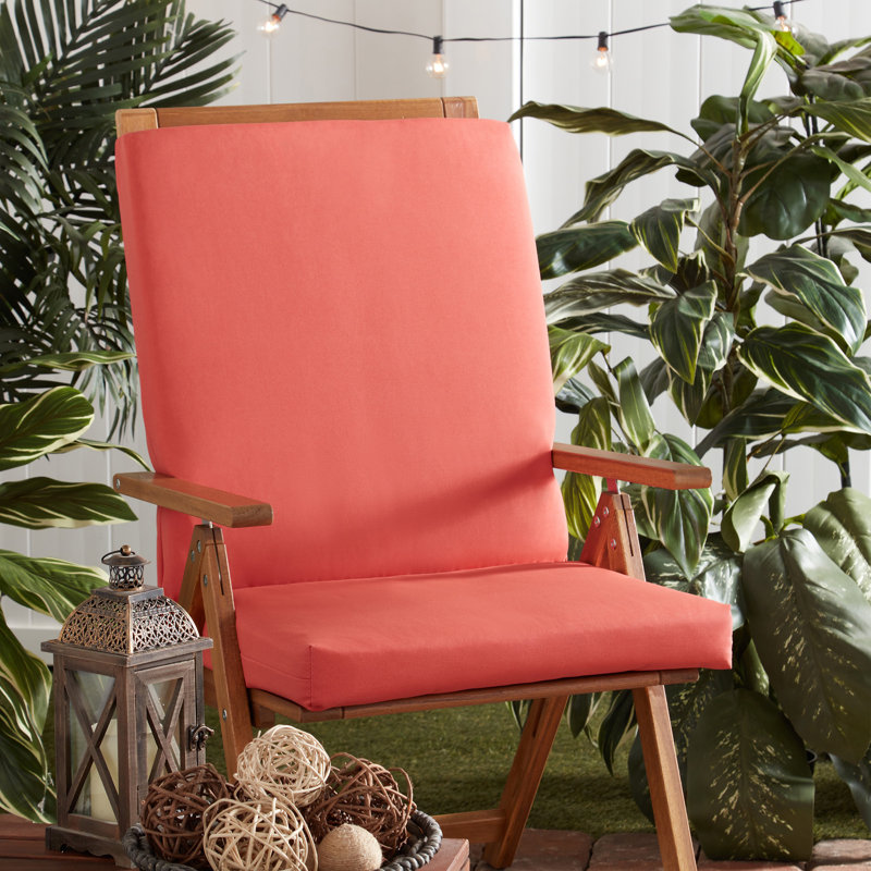 High Back Dining Chair Pad, Coral
