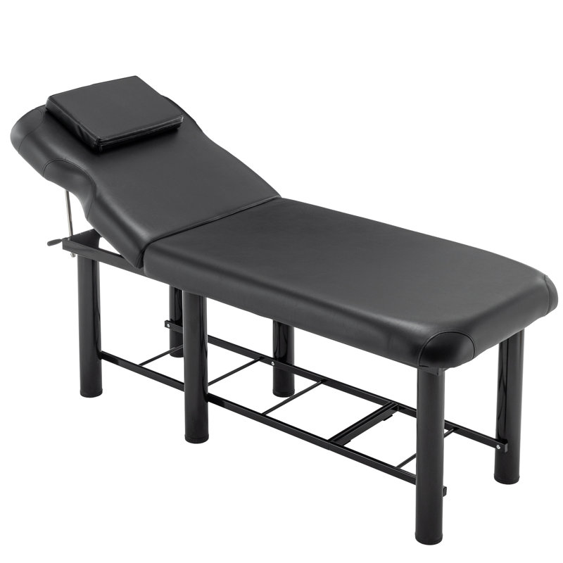 Table de massage professionnelle - Dossier réglable, appui-tête amovible, mousse à mémoire de forme, avec tablette inférieure