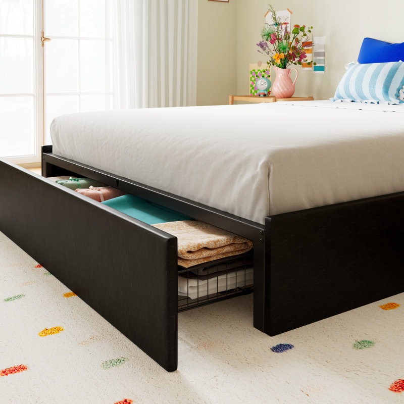 Caelib Large Upholstered Storage Platform Bed with 3 Drawers, Queen/Full Size, Modern Bed Frame, Queen