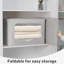 Ensemble de 3 bacs de rangement pour vêtements, boîte de rangement pliable en métal, boîte de rangement empilable en tissu de lin avec poignées de transport et fenêtre transparente (15,7 po x 11,8 po x 7,8 po (22 L))-112715536
